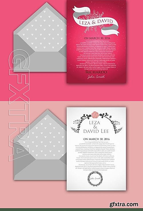 CM - 7 Wedding Invitation Cards Bundle 624185