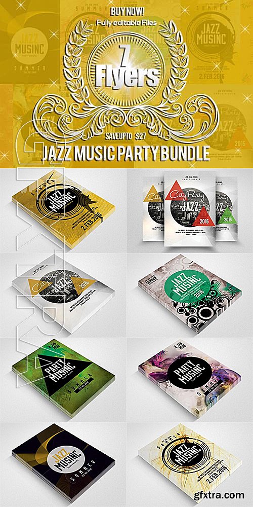 CM - 7 Jazz Music Party Flyer Bundle 625850