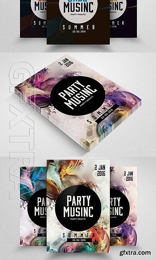 CM - 7 Jazz Music Party Flyer Bundle 625850