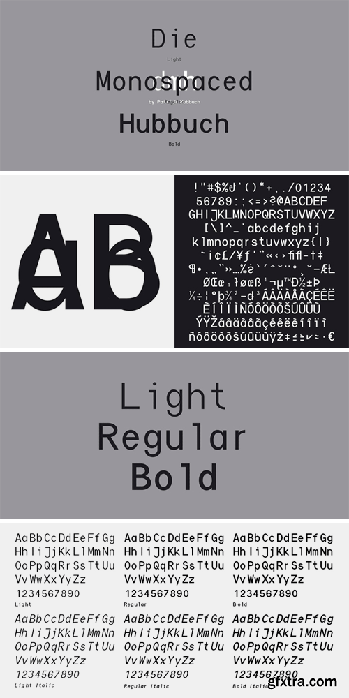 Die Monospaced Hubbuch Font Family