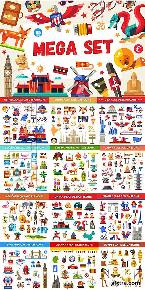 CM - Over 200 Travel Icons Bundle 628510