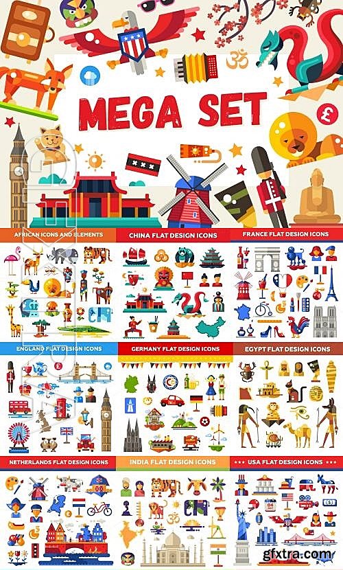 CM - Over 200 Travel Icons Bundle 628510