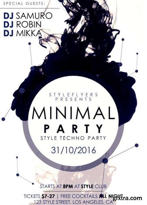 Minimal party PSD Flyer Template