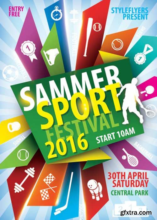 Sammer Sport Festival PSD Flyer Template