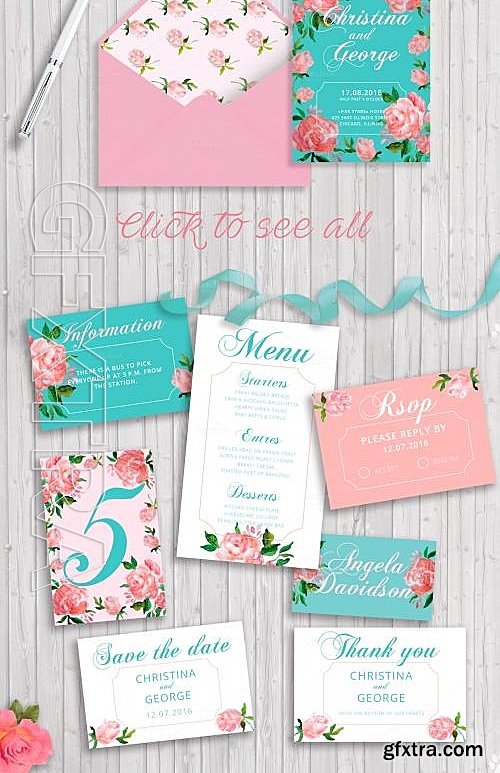 CM - Wedding Invitation Suit Mint color 614573