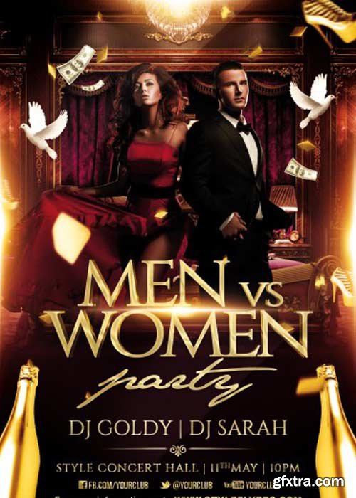 Men vs Women Party PSD Flyer Template