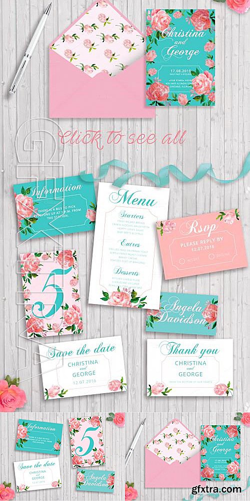 CM - Wedding Invitation Suit Mint color 614573