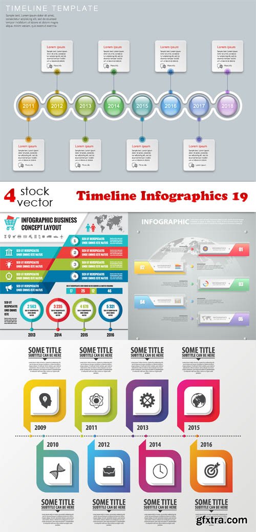 Vectors - Timeline Infographics 19