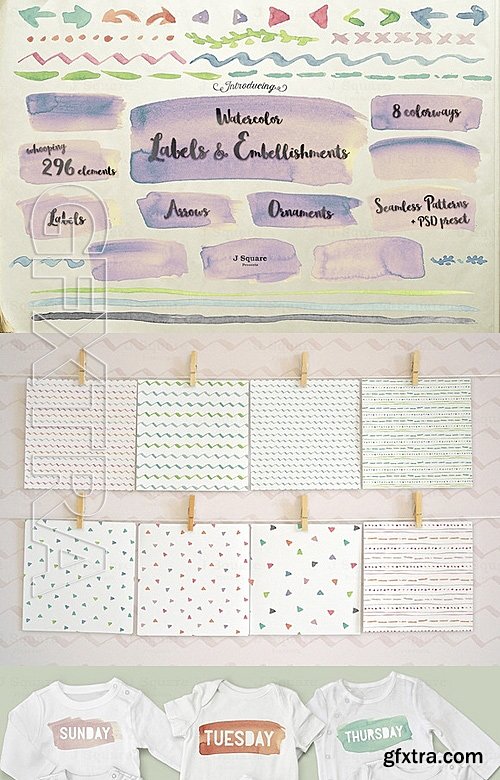 CM - Watercolor Labels & Embellishments 637570