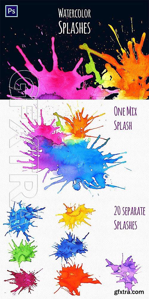 GraphicRiver - Watercolor Splash Brushes 15707350