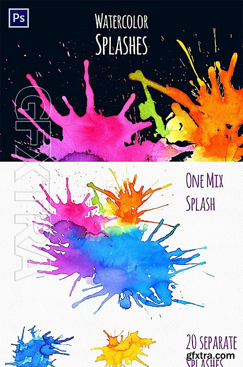 GraphicRiver - Watercolor Splash Brushes 15707350