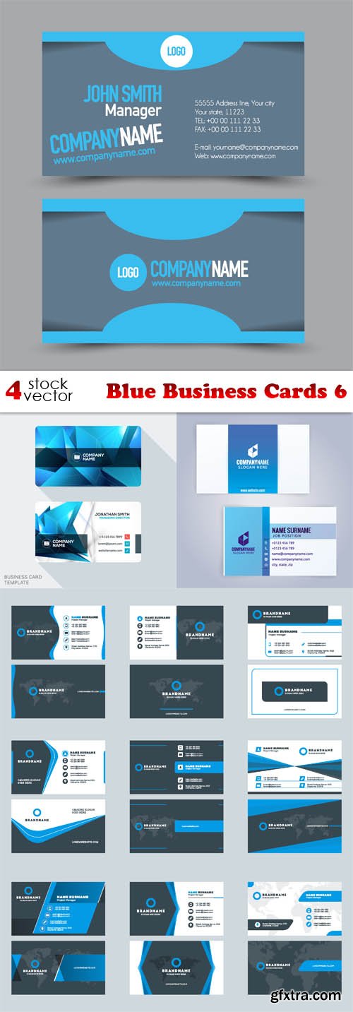 Vectors - Blue Business Cards 6