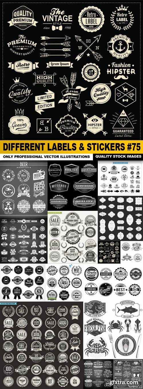 Different Labels &amp; Stickers #75 - 15 Vector