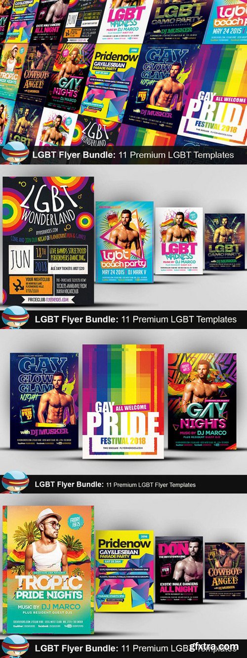 CM - 11 LGBT Flyer Templates Bundle 546633