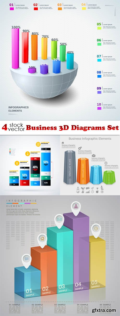 Vectors - Business 3D Diagrams Set