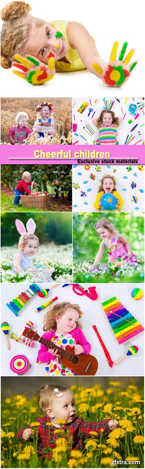 Cheerful children, children in nature