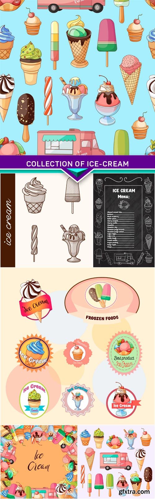 Сollection of ice-cream 6x EPS