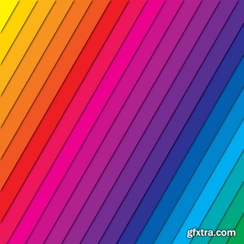 Colorful Lines Abstract Backgrounds - 25x EPS