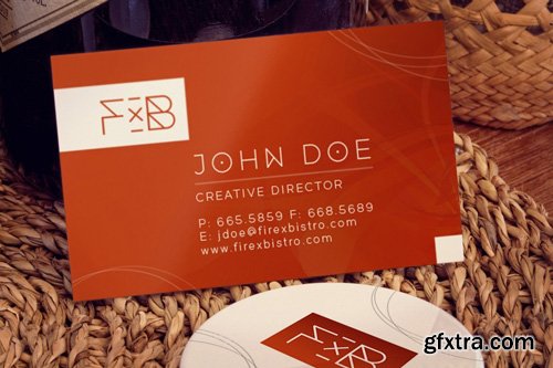 Business card, Button pin Mockup