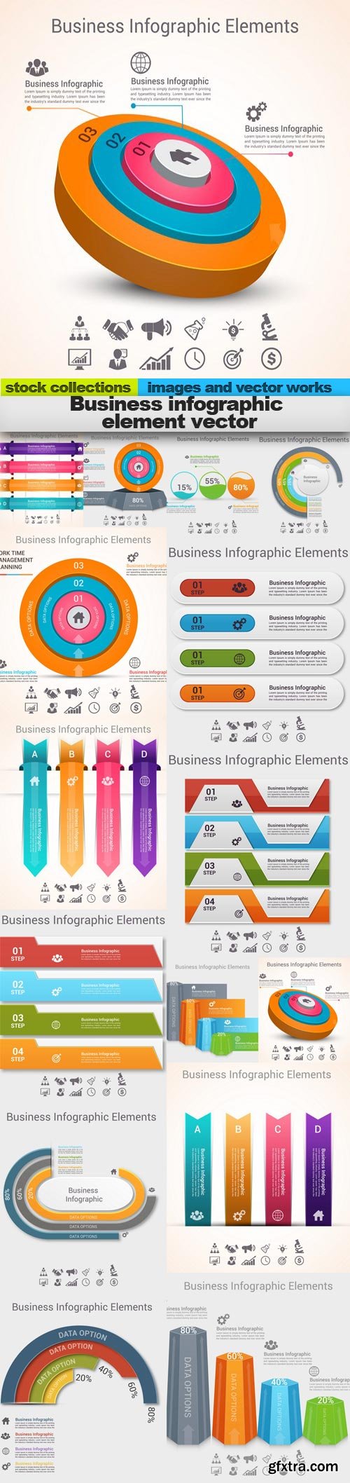 Business infographic element vector, 15 x EPS