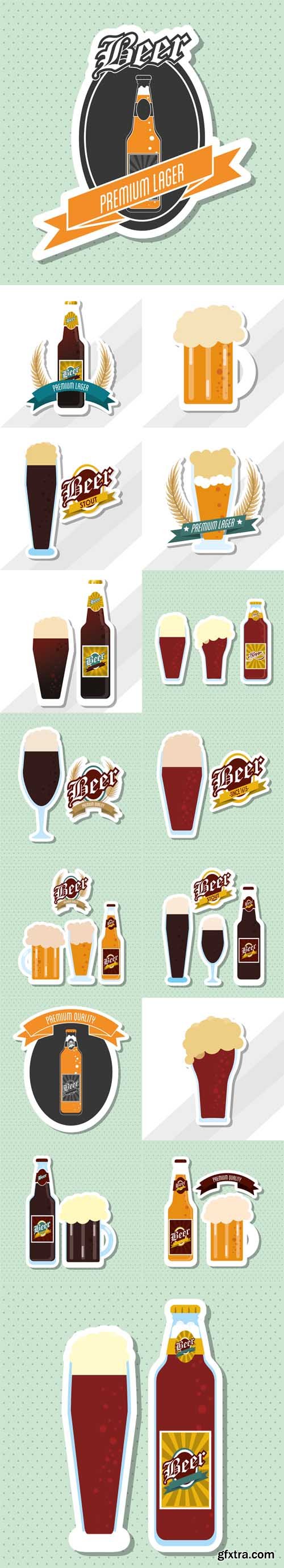 Vector Set - Beer Icon Design, Editable Vector