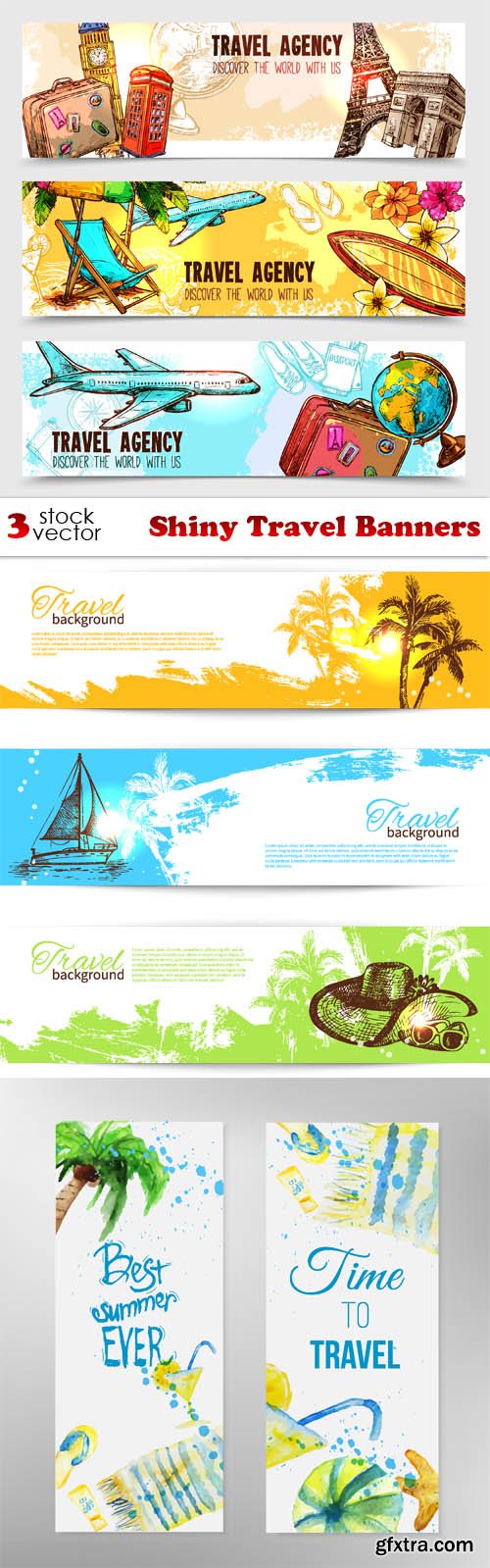 Vectors - Shiny Travel Banners