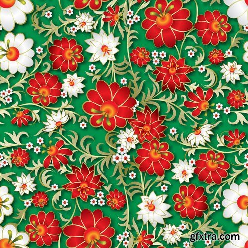 Abstract Seamless Floral Ornament - 25xEPS