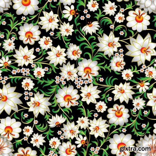 Abstract Seamless Floral Ornament - 25xEPS