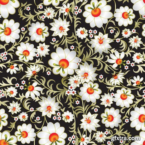 Abstract Seamless Floral Ornament - 25xEPS