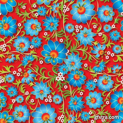 Abstract Seamless Floral Ornament - 25xEPS