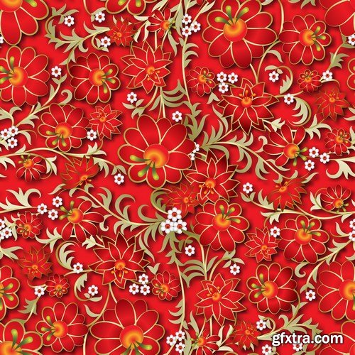 Abstract Seamless Floral Ornament - 25xEPS