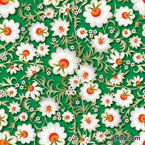 Abstract Seamless Floral Ornament - 25xEPS