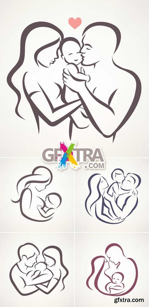 Family & Maternity Concept Vector