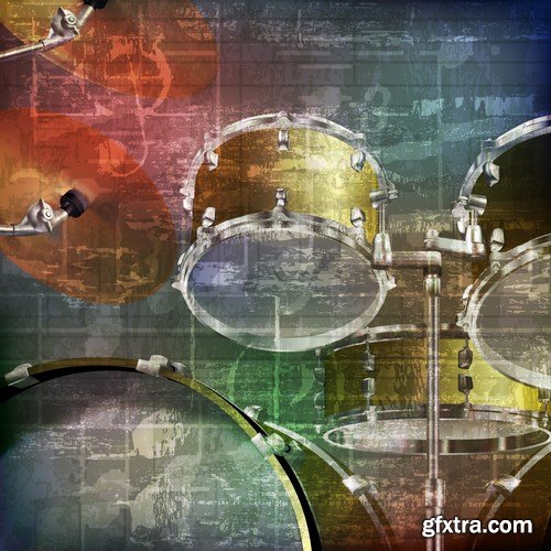 Abstract Grunge Music Background - 25xEPS