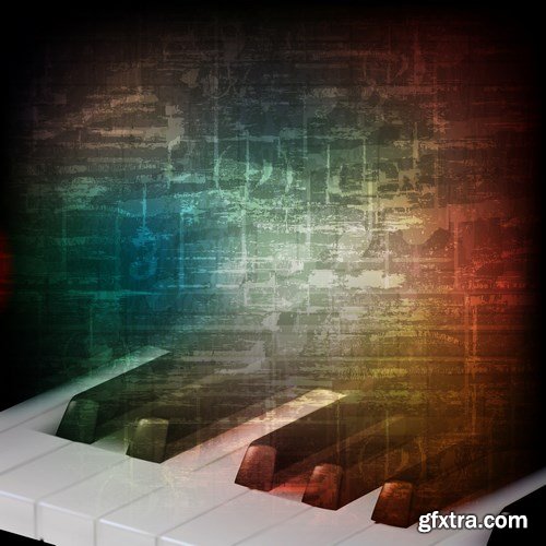 Abstract Grunge Music Background - 25xEPS