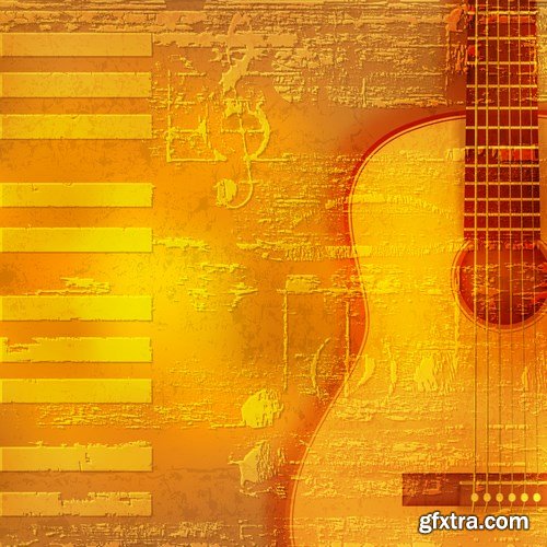 Abstract Grunge Music Background - 25xEPS