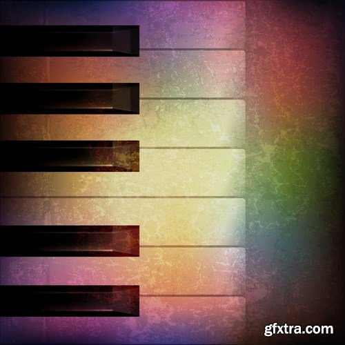 Abstract Grunge Music Background - 25xEPS