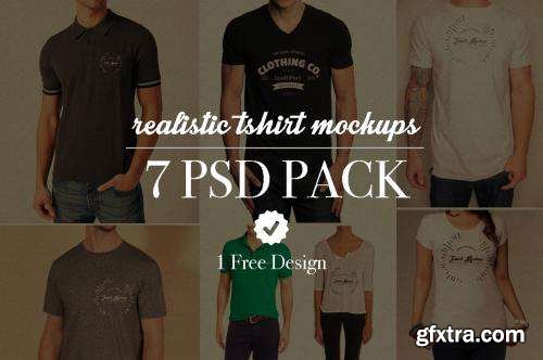 CreativeMarket 7 Realistic Tshirt Mockups 278389