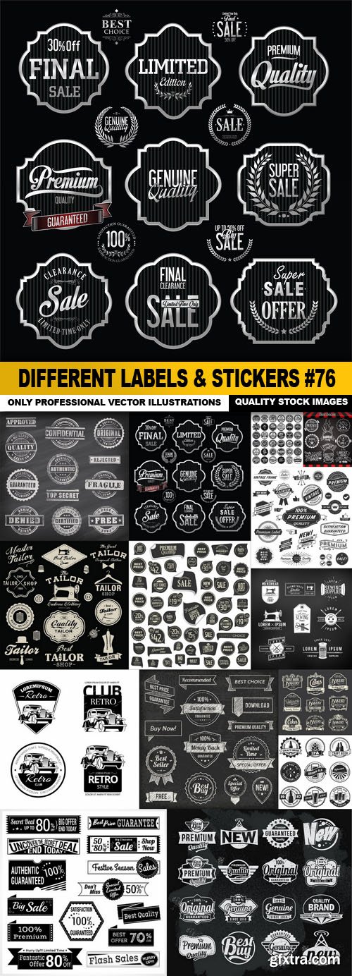 Different Labels &amp; Stickers #76 - 15 Vector