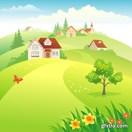 Cartoon Landscape - 25 Vector