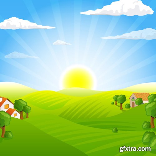 Cartoon Landscape - 25 Vector