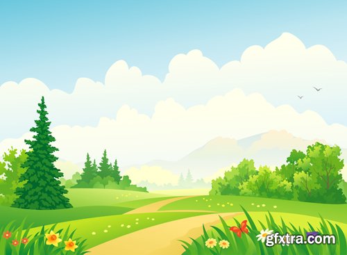 Cartoon Landscape - 25 Vector