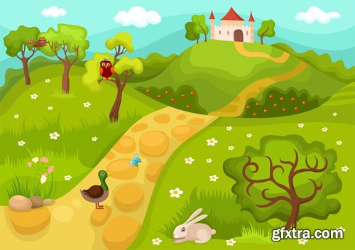 Cartoon Landscape - 25 Vector