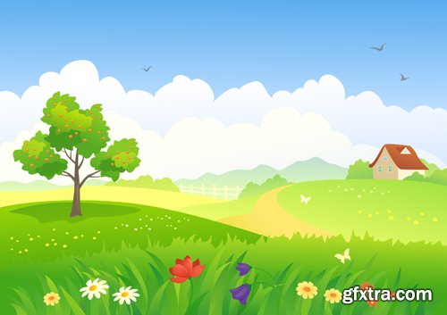 Cartoon Landscape - 25 Vector