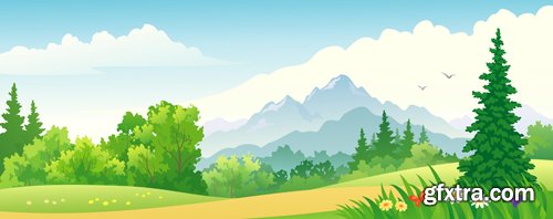 Cartoon Landscape - 25 Vector