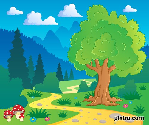 Cartoon Landscape - 25 Vector