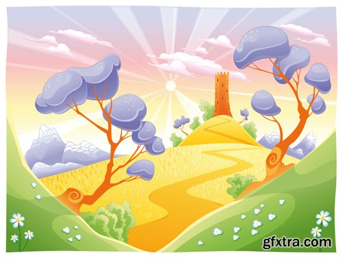 Cartoon Landscape - 25 Vector