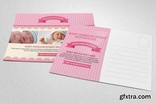 CreativeMarket Baby Announcement Psd Card 620833