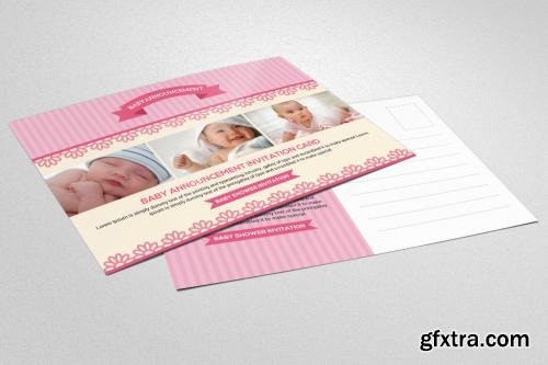 CreativeMarket Baby Announcement Psd Card 620833