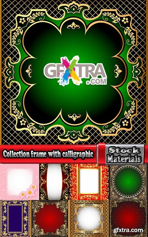 Collection frame with calligraphic edging photo 25 EPS